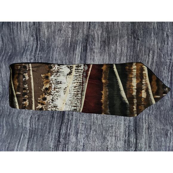 Donberry & Keats Multicolor Woodsy Made in USA 100% Silk Neck Tie - Picture 8 of 9